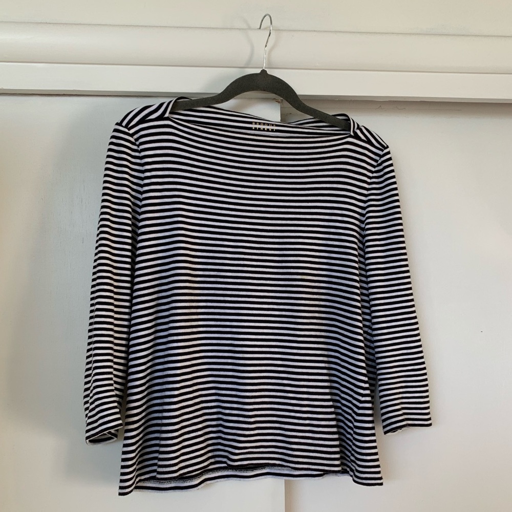 Kate Spade striped boat neck 3/4 sleeve top